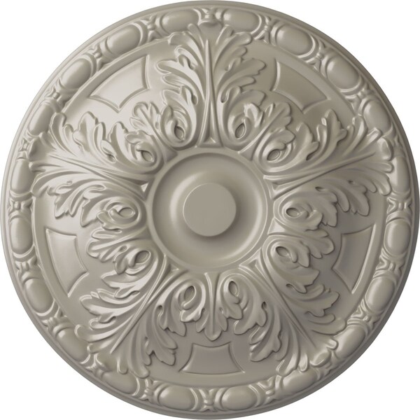 Ekena Millwork Granada Ceiling Medallion (Fits Canopies up to 4 1/4"), Hand-Painted Pearl White, 15 3/4"OD x 5/8"P CM16GAPWS - main
